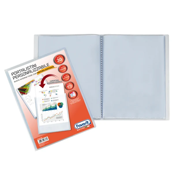 FAVORIT - 100460326 - Portalistini personalizzabile Sviluppo - buccia - 22x30 cm - 30 buste - trasparente - Favorit - 37619 - Conf. da 1 Pz.