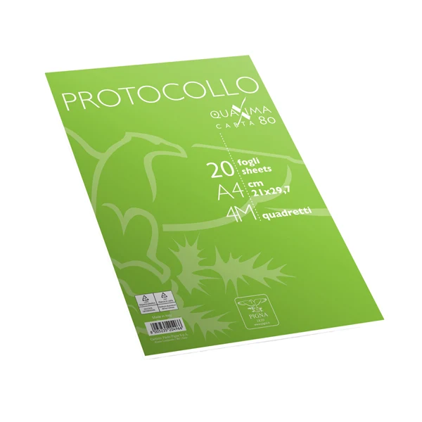 PIGNA - 02322644M - Fogli protocollo Quaxima - A4 - 4 mm - 80 gr - Pigna - conf. 20 pezzi - 98513 - Conf. da 1 Pz.