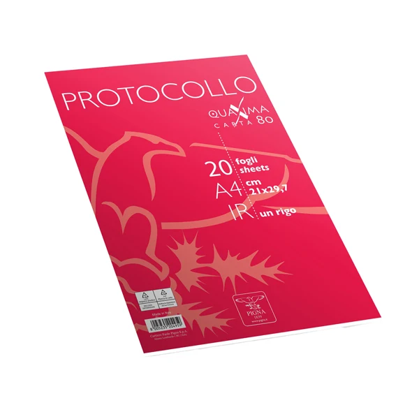 PIGNA - 02322641R - Fogli protocollo Quaxima - A4 - 1rigo - 80 gr - Pigna - conf. 20 pezzi - 98512 - Conf. da 1 Pz.