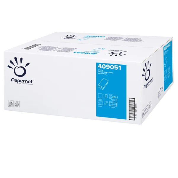 PAPERNET - 409051 - Asciugamani piegati a V Special - 2 veli - goffratura a onda - 20 gr - 24 x 21 cm - bianco - Papernet - conf. 250 pezzi - 76479 - Conf. da 15 Pz.