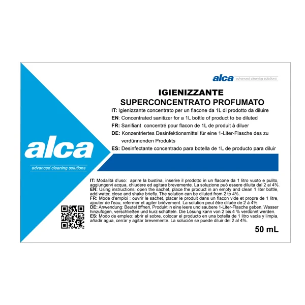 ALCA - ALC1043 - Igienizzante Linea Monodose - super concentrato-profumato - Alca - bustina da 50 ml - 74161 - Conf. da 1 Pz.
