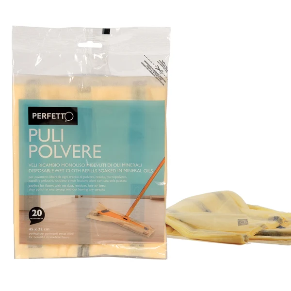 PERFETTO - 0260C - Retine di ricambio per scopa Pulipolvere - 45x22 cm - giallo - Perfetto - conf. 20 pezzi - 74085 - Conf. da 1 Pz.