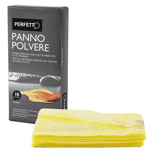 PERFETTO - 0261D - Panno Pulipolvere - con oli minerali - 45x30 cm - giallo - Perfetto - conf. 10 pezzi - 74082 - Conf. da 1 Pz.