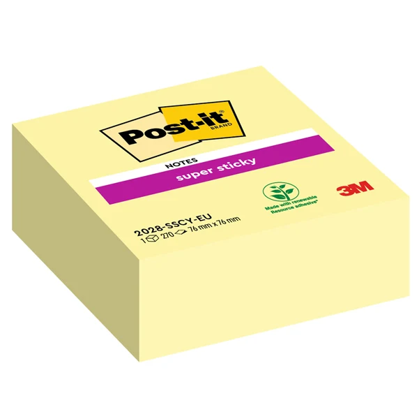 POST-IT - 7100263311 - Blocco foglietti Cubo - 2028-SSCY-EU - 76 x 76 mm - giallo Canary - 270 fogli - Post-it - 74009 - Conf. da 1 Pz.