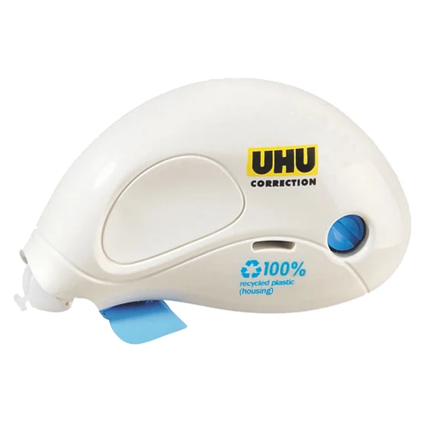 UHU - 63477 - Correttore a nastro Compact Mini - 5 mm x 6 m - plastica riciclata - Uhu - 64399 - Conf. da 12 Pz.