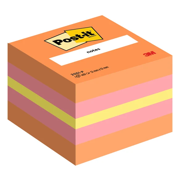 POST-IT - 7100172395 - Blocco foglietti Minicubo - 2051-P - 51 x 51 mm - 72 gr - colori assortiti - 400 fogli - Post-it - 47466 - Conf. da 1 Pz.