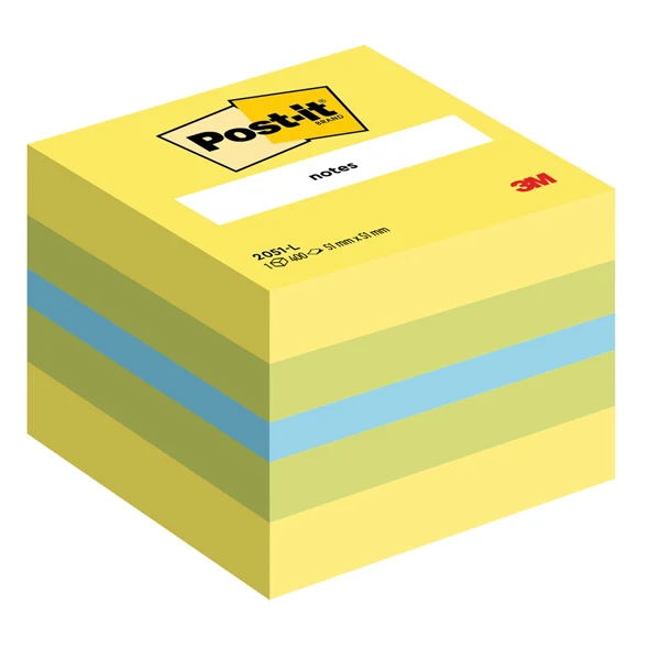 POST-IT - 7100172394 - Blocco foglietti Minicubo - 2051-L - 51 x 51 mm - 72 gr - colori assortiti - 400 fogli - Post-it - 47465 - Conf. da 1 Pz.