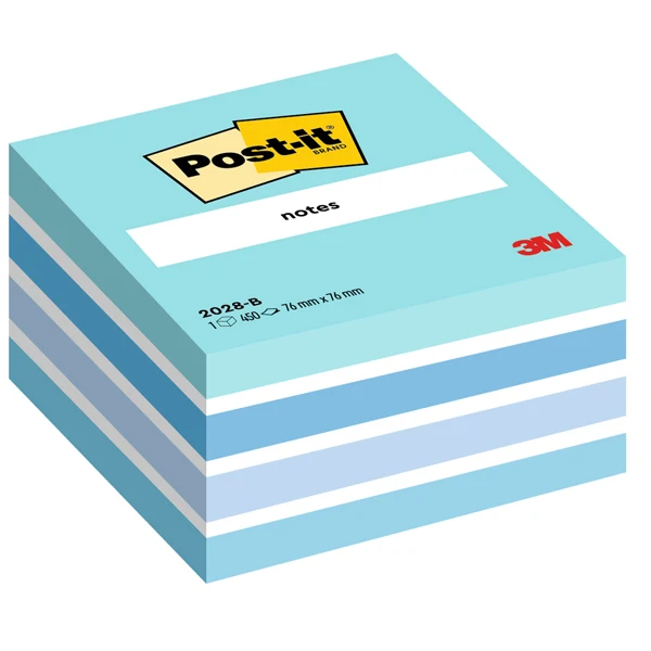 POST-IT - 7100172385 - Blocco foglietti Cubo - 2028-B - 76 x 76 mm - 72 gr - colori assortiti - 450 fogli - Post-it - 44716 - Conf. da 1 Pz.