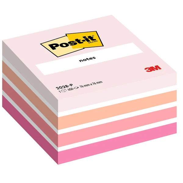 POST-IT - 7100172384 - Blocco foglietti Cubo - 2028-P - 76 x 76 mm - 72 gr - colori assortiti - 450 fogli - Post-it - 44714 - Conf. da 1 Pz.