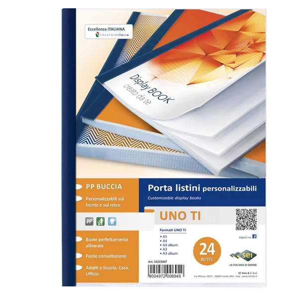 SEI ROTA - 55222407 - Portalistini personalizzabile Uno TI - 22 x 30 cm - 24 buste - blu - Sei Rota - 25884 - Conf. da 1 Pz.