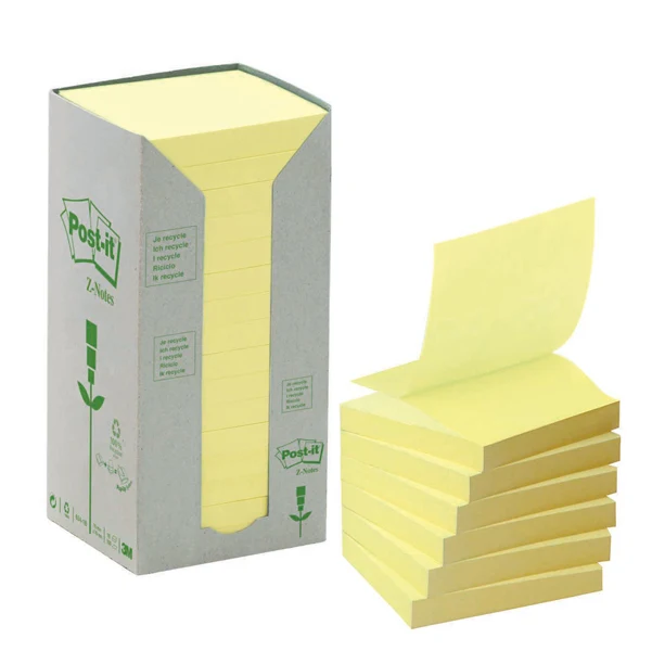 POST-IT - 7100172251 - Blocco Post-it Z Notes Green - R330-1T - 76 x 76 mm - 100% riciclabile - giallo - 100 fogli - Post-it - 57679 - Conf. da 16 Pz.