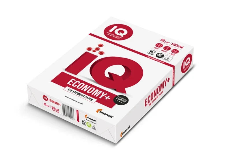 Risma Carta A4 MONDI IQ ECONOMY+ 80 gr ottima qualità, CONFEZIONE DA 5 RISME